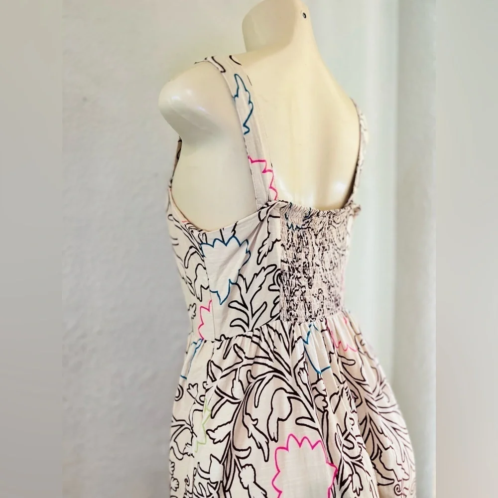 KNOX ROSE dress Long Floral Print Sleeveless Rear Smocked Dress Size medium - Picture 4 of 9